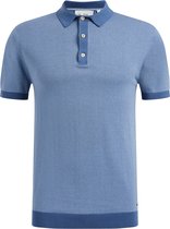 WE Fashion Heren fijngebreide polo met streepdessin