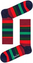 Happy Socks Stripe Sokken - Groen/Rood/Blauw - Maat 41-46
