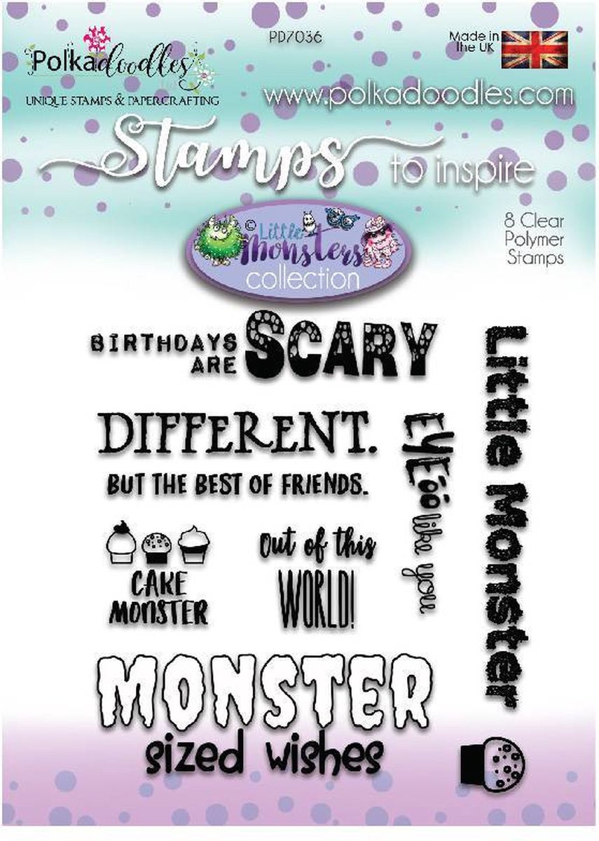 Little Monsters Scary Messages Clear Stamps (PD7036)