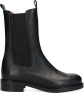 Manfield - Dames - Zwarte leren chelsea boots - Maat 37