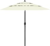 vidaXL Parasol 3-laags met aluminium paal 2,5 m zandkleurig