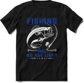 Fishing Has No Age Limit - Vissen T-Shirt | Blauw | Grappig Verjaardag Vis Hobby Cadeau Shirt | Dames - Heren - Unisex | Tshirt Hengelsport Kleding Kado - Zwart - S