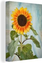 Toile Peinture Tournesol - Détaillée - Peinture - 30x40 cm - Décoration murale