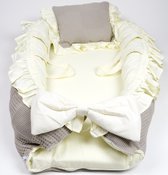 Babynestje Crumble Taupe Wit| Incl. GRATIS Hoofdkussen| Babynest Off White| Taupe