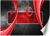 Trend24 - Behang - Geometrische Samenstelling Op Grijze Achtergrond - Behangpapier - Fotobehang 3D - Behang Woonkamer - 200x140 cm - Incl. behanglijm