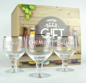 Trappist Chimay Bierglas - 33cl  - Biercadeau met 3 bierglazen + geschenkverpakking - Originele glazen van de brouwerij