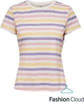 ONLY  Edna S/S Stripe Tee Box Jrs Bleached Mauve MULTICOLOR XL