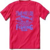 Time To Relax - Vissen T-Shirt | Grappig Verjaardag Vis Hobby Cadeau Shirt | Dames - Heren - Unisex | Tshirt Hengelsport Kleding Kado - Roze - XXL