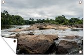 Tuinposter - Tuindoek - Tuinposters buiten - Rotsen in de rivier van Suriname - 120x80 cm - Tuin