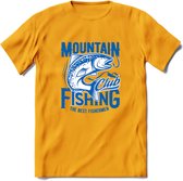 Fishing - Vissen T-Shirt | Grappig Verjaardag Vis Hobby Cadeau Shirt | Dames - Heren - Unisex | Tshirt Hengelsport Kleding Kado - Geel - S