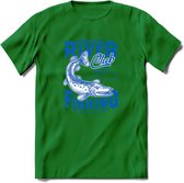 Fishing - Vissen T-Shirt | Grappig Verjaardag Vis Hobby Cadeau Shirt | Dames - Heren - Unisex | Tshirt Hengelsport Kleding Kado - Donker Groen - S