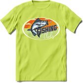 Fishing - Vissen T-Shirt | Grappig Verjaardag Vis Hobby Cadeau Shirt | Dames - Heren - Unisex | Tshirt Hengelsport Kleding Kado - Groen - L