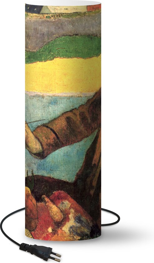 Lamp – Nachtlampje – Tafellamp slaapkamer – De zonnebloemenschilder – Schilderij van Vincent van Gogh – 60 cm hoog – Ø19 cm – Inclusief LED lamp