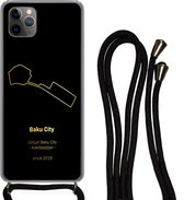 Hoesje met koord Geschikt voor iPhone 11 Pro Max - Baku - Formule 1 - Circuit - Siliconen - Crossbody - Backcover met Koord - Telefoonhoesje met koord - Hoesje met touw - Cadeau voor man