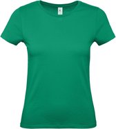 T-shirt basique vert à col rond pour femme - coton - 145 grammes - chemises / vêtements verts L (40)