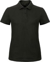 Zwart poloshirt basic van katoen voor dames - katoen - 180 grams - polo t-shirts L (40)