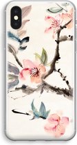 Case Company® - iPhone XS hoesje - Japanse bloemen - Soft Case / Cover - Bescherming aan alle Kanten - Zijkanten Transparant - Bescherming Over de Schermrand - Back Cover