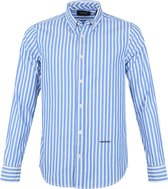 Scotch and Soda Overhemd Oxford Gestreept Blauw