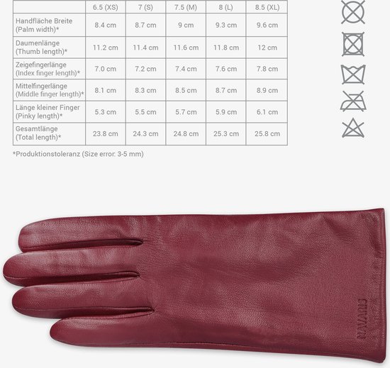 Navaris leren touchscreen handschoenen - 100% lederen handschoenen voor  dames -... | bol.com