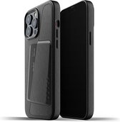 Mujjo - Full Leather Wallet iPhone 13 Pro Max Hoesje - zwart