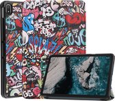 Tri-Fold Book Case - Nokia T20 Hoesje - Graffiti