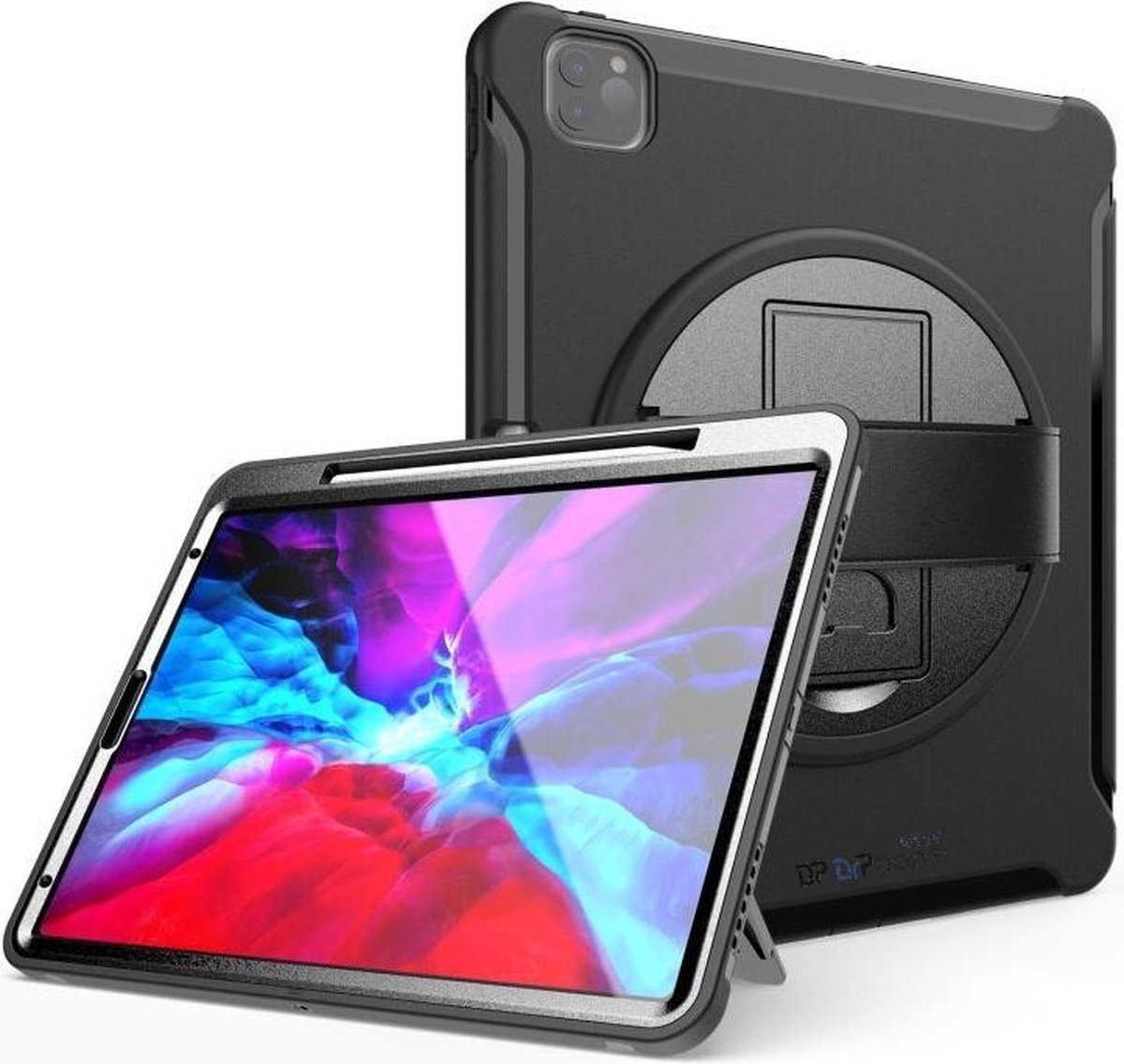 DrPhone IM1 - 360° Beschermende Cover + Volledige Valbestendige Case - Geschikt voor iPad Air 4/Pro 11 10.9 2018/2020 Zwart