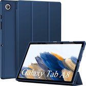Samsung Galaxy Tab A8 2021 10.5 inch Hoes Donker Blauw - Tri Fold Tablet Case - Smart Cover