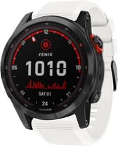 Siliconen Smartwatch bandje - Geschikt voor  Garmin Fenix 7x siliconen bandje - wit - Strap-it Horlogeband / Polsband / Armband