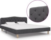 Decoways - Bedframe stof donkergrijs 160x200 cm