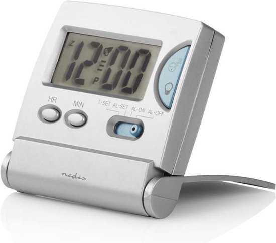 seiko reiswekker kunststof, zilver, Small, reiswekker