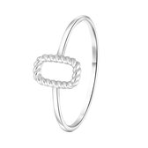Lucardi Dames Ring twisted - Ring - Cadeau - Echt Zilver - Zilverkleurig