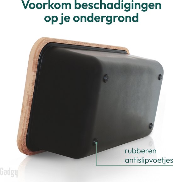 Gadgy avec planche à découper Gadgy - 36 x 19,5 x 11,5 cm - Boîte à pain avec couvercle en Bamboe Massief