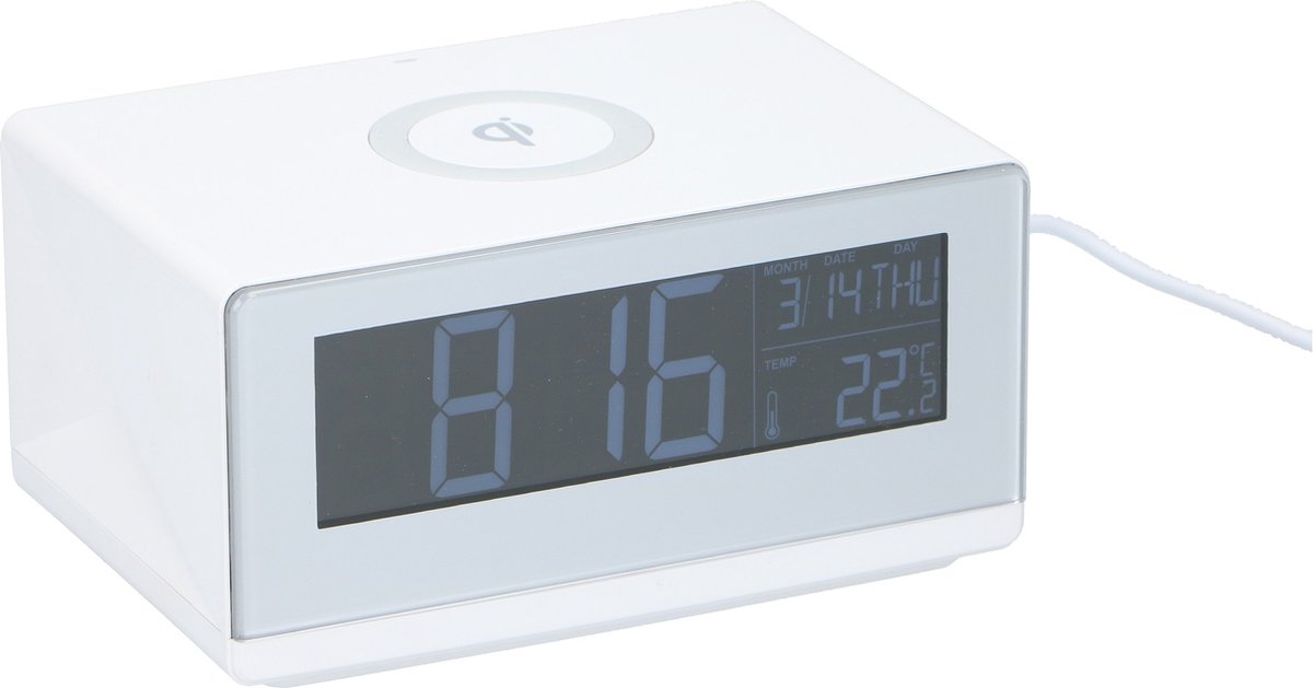 Wekker met draadloze oplader - digitaal - 5W