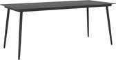 Decoways - Tuintafel 190x90x74 cm staal en glas zwart