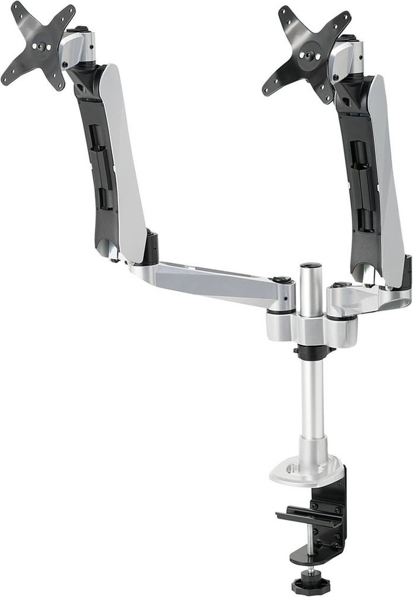 SpeaKa Professional SP-3947568 Flex Monitor-tafelbeugel 2-voudig 25,4 cm (10) - 68,6 cm (27) In hoogte verstelbaar, Kantelbaar, Zwenkbaar, Roteerbaar