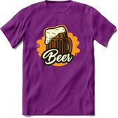 Bierpul T-Shirt | Bier Kleding | Feest | Drank | Grappig Verjaardag Cadeau | - Paars - XXL