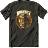 Beer Barrel T-Shirt | Bier Kleding | Feest | Drank | Grappig Verjaardag Cadeau | - Donker Grijs - 3XL