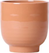 Kolibri Home | Glazed bloempot - Cognac keramieken sierpot met glans  - potmaat Ø12cm