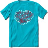 You Make My Heart Glow - Valentijn T-Shirt | Grappig Valentijnsdag Cadeautje voor Hem en Haar | Dames - Heren - Unisex | Kleding Cadeau | - Blauw - L