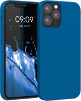 kwmobile telefoonhoesje voor Apple iPhone 12 / 12 Pro - Hoesje met siliconen coating - Smartphone case in rifblauw