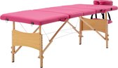 Everest Massagetafel inklapbaar 4 zones hout roze