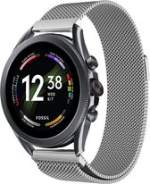 Milanees Smartwatch bandje - Geschikt voor  Fossil Gen 6 - 44mm Milanese band - zilver - Strap-it Horlogeband / Polsband / Armband
