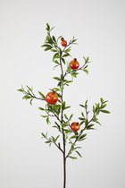 Kunsttak - granaatappel plant - topkwaliteit decoratie - 2 stuks - zijden plant - Oranje - 98 cm hoog