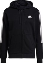 adidas Essentials Fleece Cut 3-Stripes Track Jacket GK9585, Mannen, Zwart, Sweatshirt, maat: L