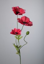 Kunstbloem - Klaproos - topkwaliteit decoratie - 2 stuks - zijden bloem - Fuchsia - Cerise - 63 cm hoog