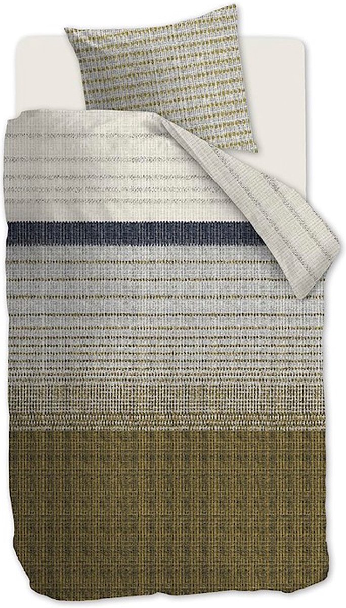 At Home By BeddingHouse Roots Dekbedovertrek - Eenpersoons - 140x200/220 cm - Oker Geel