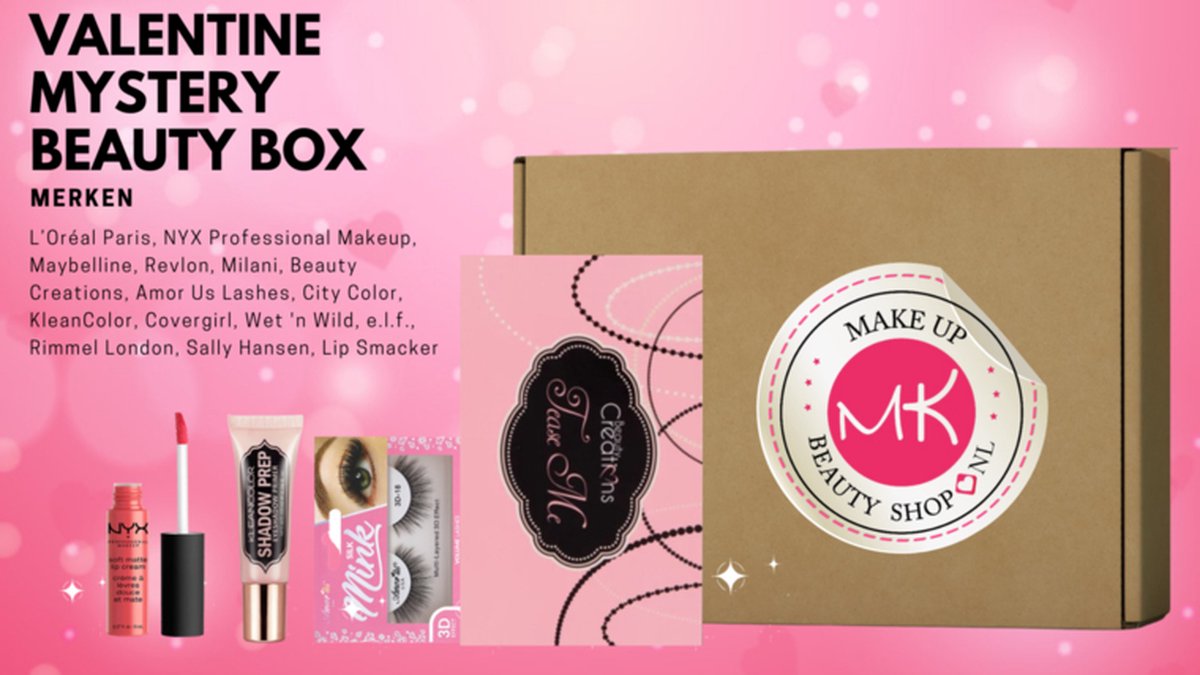 Valentine Make-Up Mystery Beauty Box, Valentijnscadeau voor haar, Make-up  cadeau set