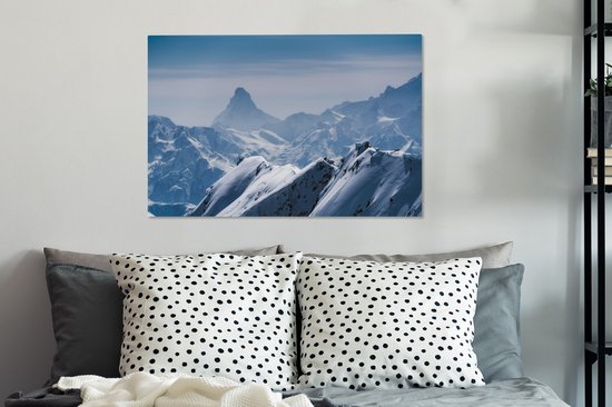 Tableau sur toile Vue sur les montagnes suisses - 90x60 cm - Décoration murale