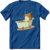 Badkuip kikker onderwater T-Shirt Grappig | Dieren reptiel Kleding Kado Heren / Dames | Animal Skateboard Cadeau shirt - Donker Blauw - S