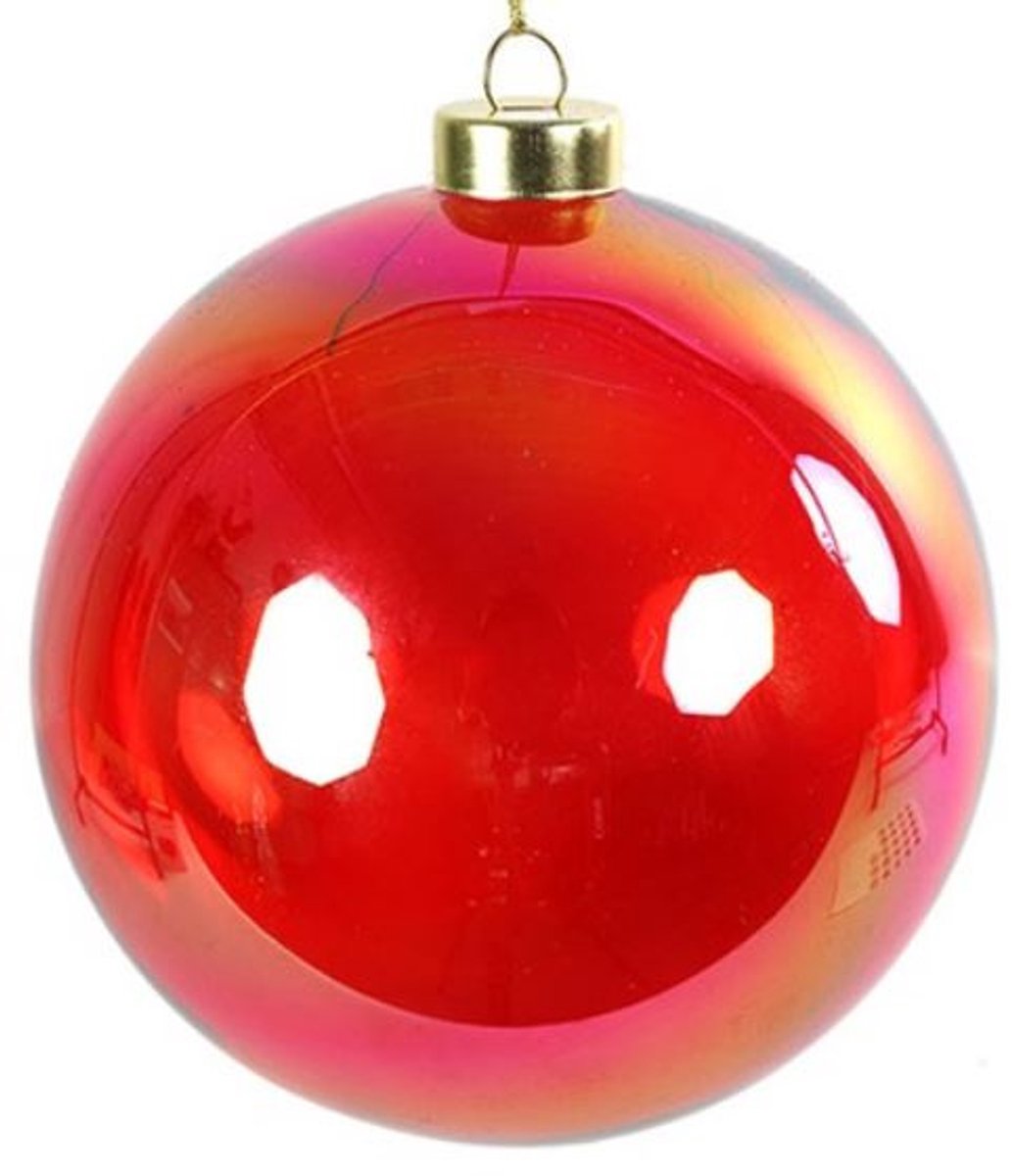 Non-branded Kerstbal Grundel 12 Cm Glas Rood